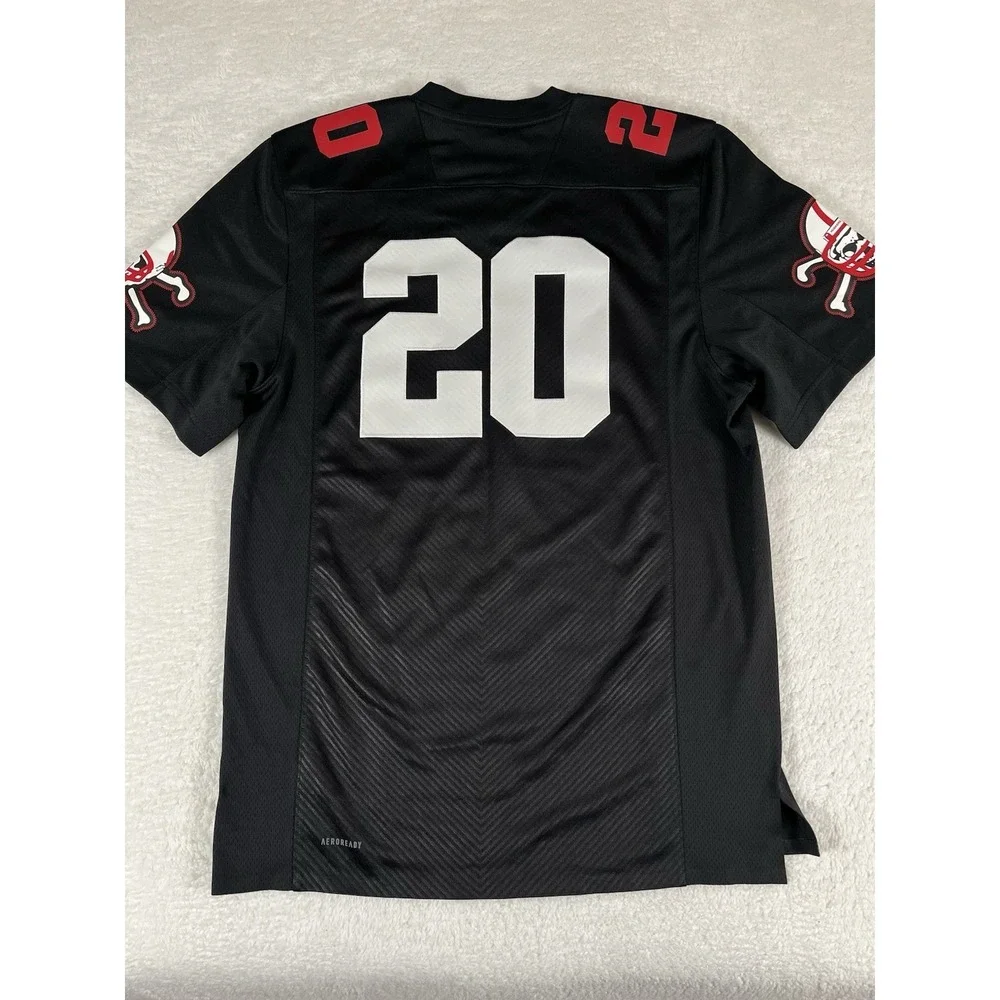 Adidas Nebraska Cornhuskers #20 Black Stitched Football Jersey‎ Sz L Skull Bones